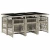 vidaXL Ensemble &agrave; manger de jardin et coussins 7 pcs gris clair rotin