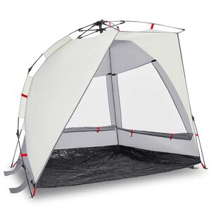 vidaXL Tente de plage 2 personnes gris lib&eacute;ration rapide imperm&eacute;able