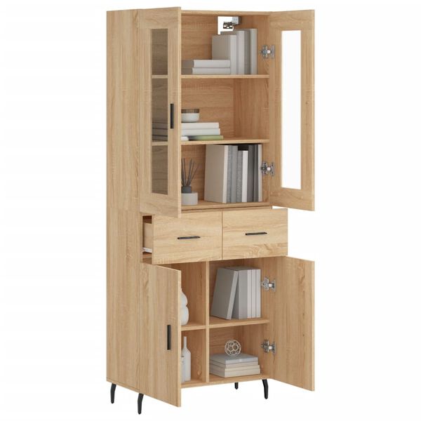 vidaXL Buffet haut Chêne sonoma 69,5x34x180 cm Bois d'ingénierie