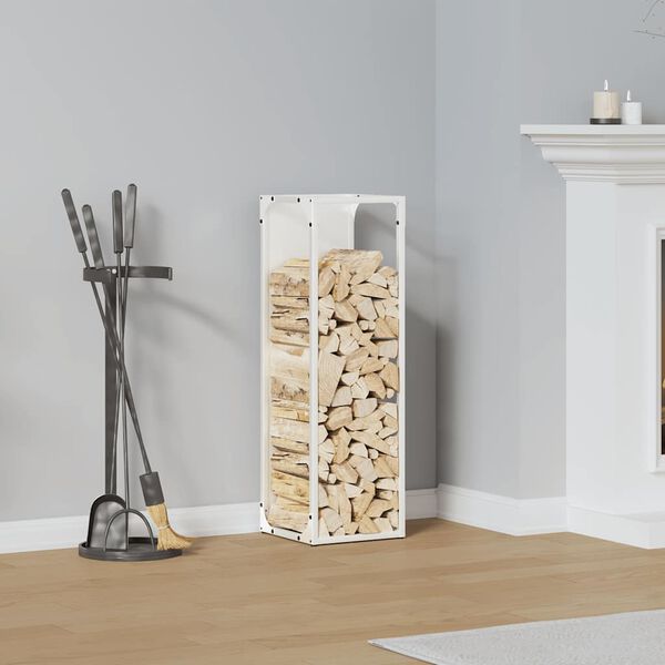 vidaXL Portant de bois chauffage blanc 25x25x80 cm