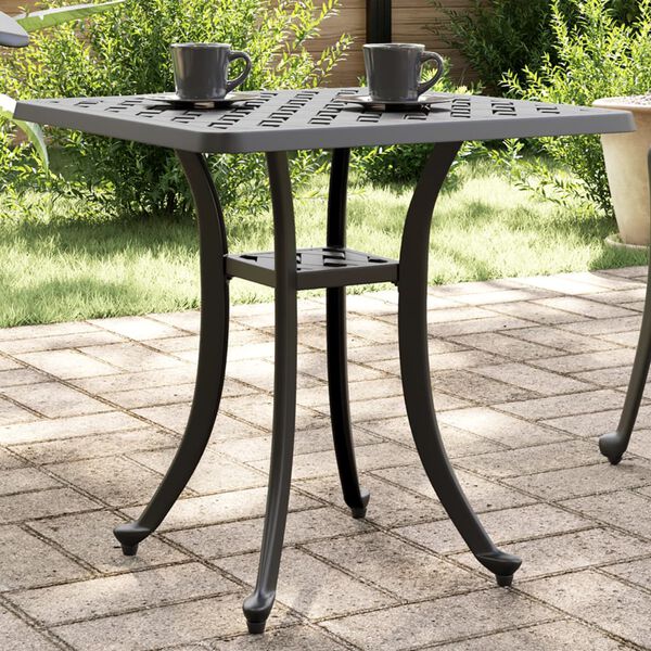 vidaXL Table de jardin noir 53x53x53 cm aluminium coul&eacute;