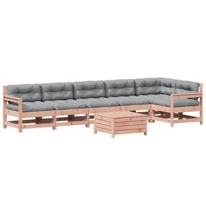 vidaXL Salon de jardin 7 pcs avec coussins bois massif douglas