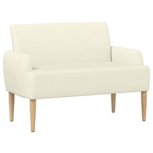 vidaXL Canap&eacute; love seat avec capitonnage en boutons Cr&egrave;me