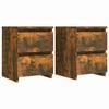 vidaXL Tables de chevet 2 pcs ch&ecirc;ne fum&eacute; 30x30x40 cm Bois d'ing&eacute;nierie