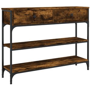 vidaXL Table console ch&ecirc;ne fum&eacute; 100x25x75 cm bois d'ing&eacute;nierie