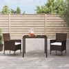 vidaXL Ensemble &agrave; manger de jardin 3 pcs et coussins marron poly rotin
