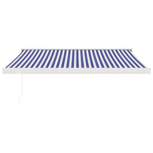 vidaXL Auvent r&eacute;tractable bleu et blanc 3x2,5 m tissu et aluminium