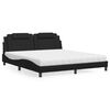 vidaXL Lit Viana avec matelas noir 180x200 cm similicuir