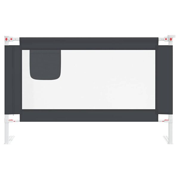 vidaXL Barrière de sécurité de lit d'enfant Gris foncé 120x25 cm Tissu