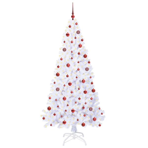 vidaXL Sapin de No&euml;l artificiel avec 300 LED Blanc 210 cm PVC et Acier