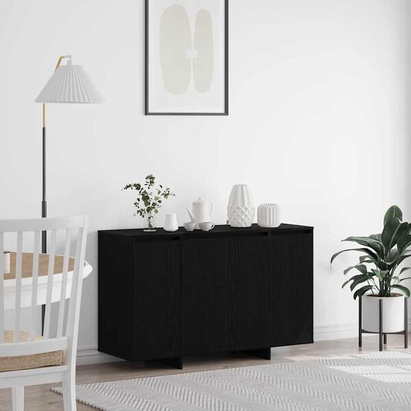 vidaXL Buffet Ch&ecirc;ne noir 120 x 41 x 75 cm Bois d'ing&eacute;nierie
