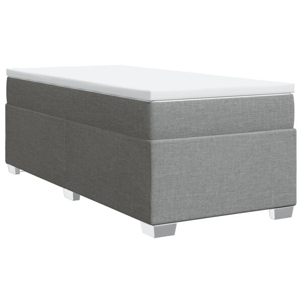 vidaXL Sommier &agrave; lattes de lit avec matelas gris clair 80x200 cm tissu