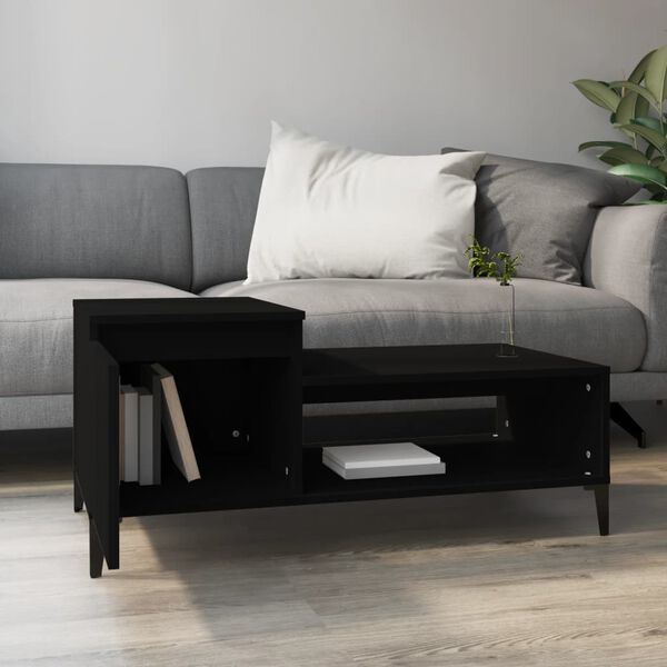 vidaXL Table basse Noir 100x50x45 cm Bois d'ingénierie