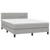 vidaXL Sommier &agrave; lattes de lit avec matelas Gris clair 140x190cm Tissu