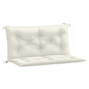 vidaXL Coussins de banc de jardin lot de 2 cr&egrave;me m&eacute;lang&eacute; tissu