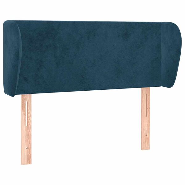 vidaXL T&ecirc;te de lit avec oreilles Bleu fonc&eacute; 83x23x78/88 cm Velours