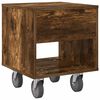 vidaXL Table de chevet Ch&ecirc;ne fum&eacute; 40,5 x 40 x 48 cm Bois d'ing&eacute;nierie