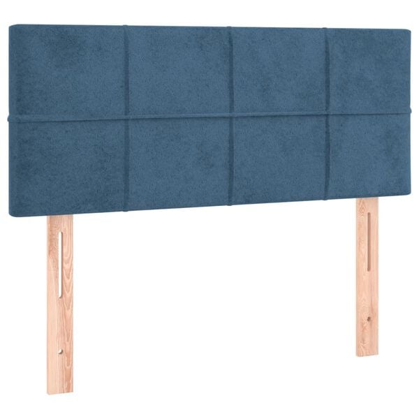 vidaXL T&ecirc;te de lit Bleu fonc&eacute; 100x5x78/88 cm Velours