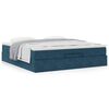 VidaXL Cadre de lit ottoman avec matelas bleu fonc&eacute; 160x200 cm velours