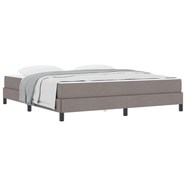 vidaXL Lit &agrave; ressorts avec matelas Taupe 180 x 200 cm tissu