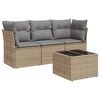 vidaXL Salon de jardin avec coussins 4 pcs beige r&eacute;sine tress&eacute;e
