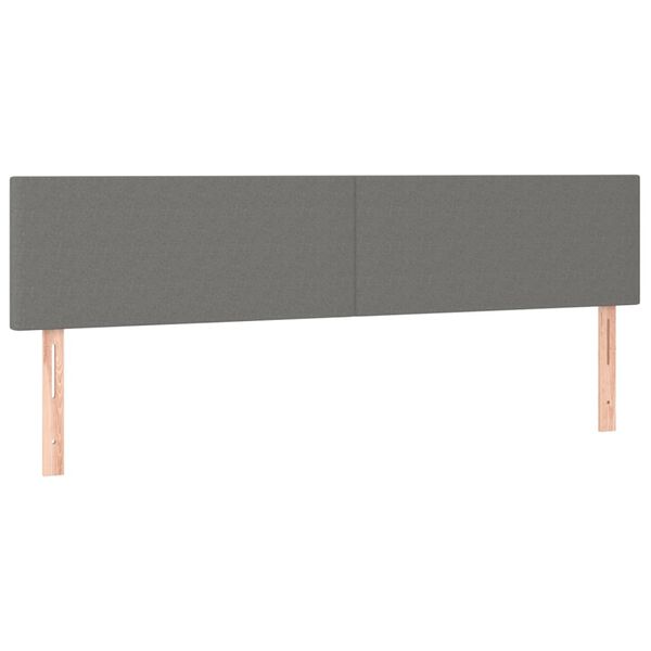 vidaXL T&ecirc;te de lit &agrave; LED Gris fonc&eacute; 200x5x78/88 cm Tissu