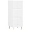 vidaXL Buffet haut Blanc 34,5x34x180 cm Bois d'ing&eacute;nierie