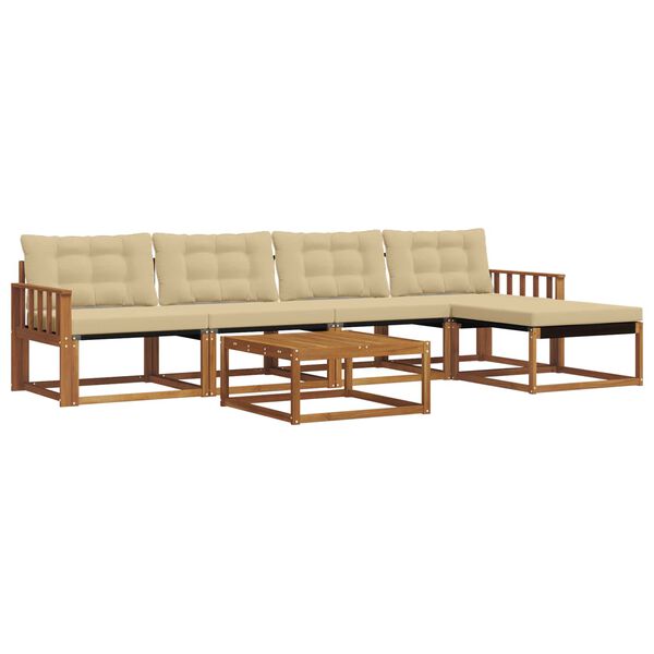 vidaXL Ensemble de canap&eacute;s d'ext&eacute;rieur 6 pcs Naturel et Beige