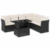 vidaXL Salon de jardin 7 pcs avec coussins noir r&eacute;sine tress&eacute;e