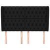 vidaXL T&ecirc;te de lit avec oreilles Noir 147x23x118/128 cm Tissu