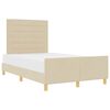 vidaXL Cadre de lit avec t&ecirc;te de lit Cr&egrave;me 120 x 190 cm tissu