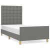 vidaXL Cadre de lit sans matelas gris fonc&eacute; 100x200 cm tissu