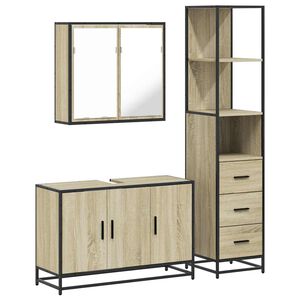 vidaXL Ensemble de meubles de salle de bain 3 pcs ch&ecirc;ne sonoma