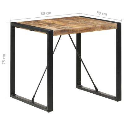 vidaXL Table de salle à manger 80x80x75 cm Bois de manguier brut