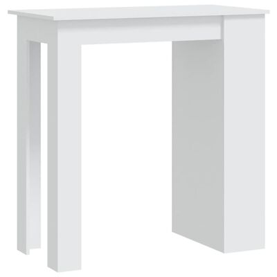 vidaXL Table de bar avec rangement Blanc 102x50x103,5 cm Aggloméré