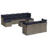 vidaXL Ensemble de canap&eacute; de jardin 11 pcs avec coussins gris r&eacute;sine tress&eacute;e