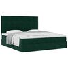 VidaXL Cadre de lit ottoman avec matelas vert fonc&eacute; 180x200cm velours