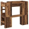 vidaXL Cadre de lit superpos&eacute; avec bureau Bois ancien 75 x 190 cm