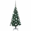 vidaXL Sapin de No&euml;l artificiel pr&eacute;-&eacute;clair&eacute; Vert 120 cm PVC et m&eacute;tal
