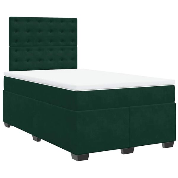 vidaXL Sommier &agrave; lattes de lit avec matelas vert fonc&eacute; 120x190 cm