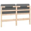 vidaXL T&ecirc;te de lit capitonn&eacute;e Marron et gris clair 135 cm Pin massif
