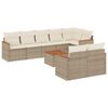 vidaXL Salon de jardin avec coussins 9 pcs beige r&eacute;sine tress&eacute;e