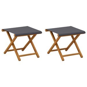vidaXL Chaise Longue 2 pcs Bois d'eucalyptus massif Gris