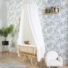 CHILDHOME Tente &agrave; auvent suspendue avec tapis de jeu Blanc cass&eacute;