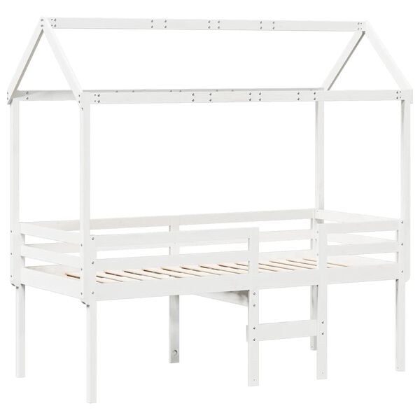 vidaXL Lit haut sans matelas blanc 80x200 cm bois de pin massif