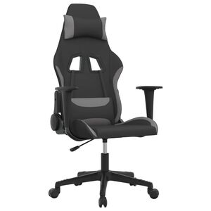 vidaXL Chaise de jeu de massage Noir et gris clair Tissu