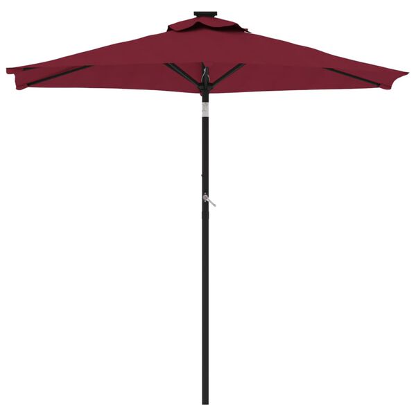 vidaXL Parasol de jardin avec m&acirc;t en acier bordeaux 225x225x212 cm