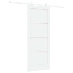 vidaXL Porte coulissante Blanc 83 x 202 cm Bois de pin massif