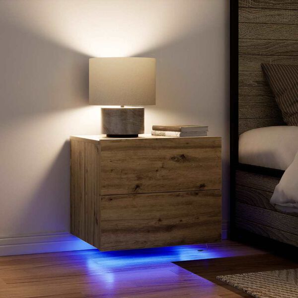 vidaXL Cabinet de chevet avec tiroir Ch&ecirc;ne artisanal 50 x 39 x 41 cm