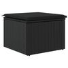 vidaXL Tabouret de jardin avec coussin Noir 55x55x37 cm Résine tressée